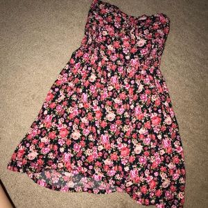 Strapless floral dress